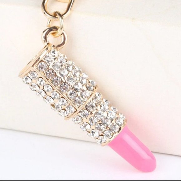 🎁Crystal Rhinestone Lipstick Keyring - Picture 4 of 5